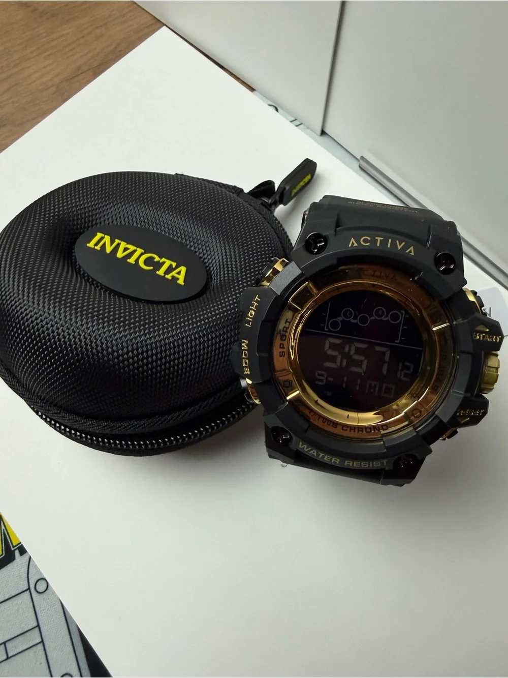 Invicta Activa Digital Sports Smartwatch - Black and Gold Trim